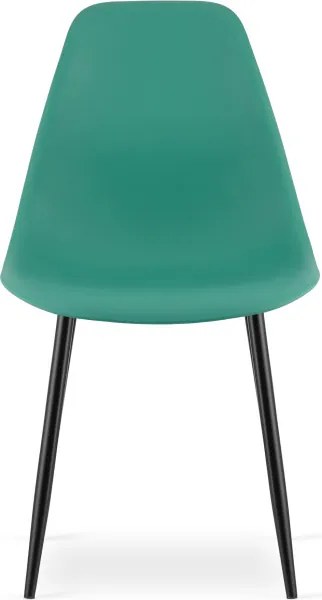 Set troch jedálenských stoličiek WAT zelený - čierne nohy (3 ks)
