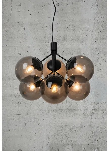 Nordlux - Luster na lanku IVONA 6xE27/28W/230V čierna