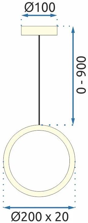 Toolight Rea, Krištáľový Závesný Luster LED G089-1CP Złota, OSW-09706