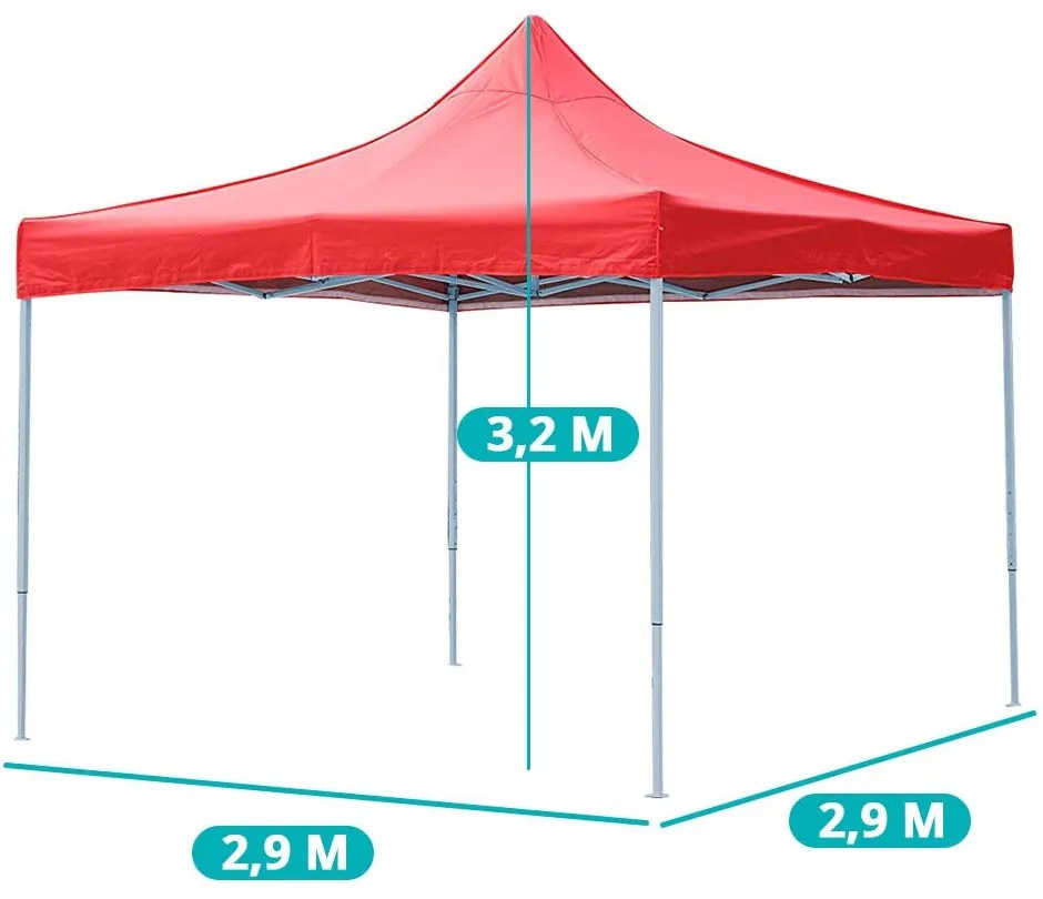 Záhradný pavilón-červený altánok-2,9x2,9 m