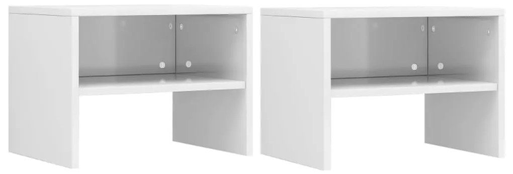 vidaXL Nočné stolíky 2 ks biele 40x30x30 cm drevotrieska vysokolesklé