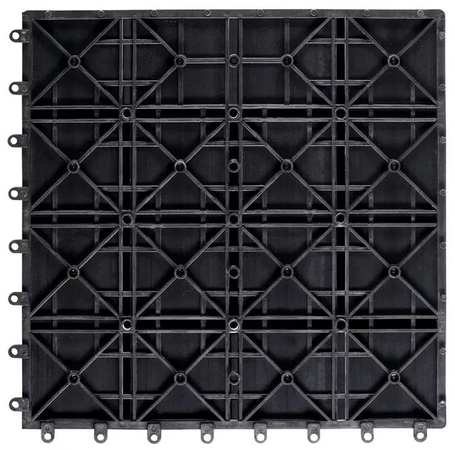 InternetovaZahrada WPC dlaždice - sada 11 ks, 30x30 cm mozaika - antracit