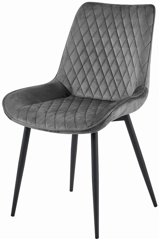 TRENDIE Zamatová stolička Madeira tmavo sivá