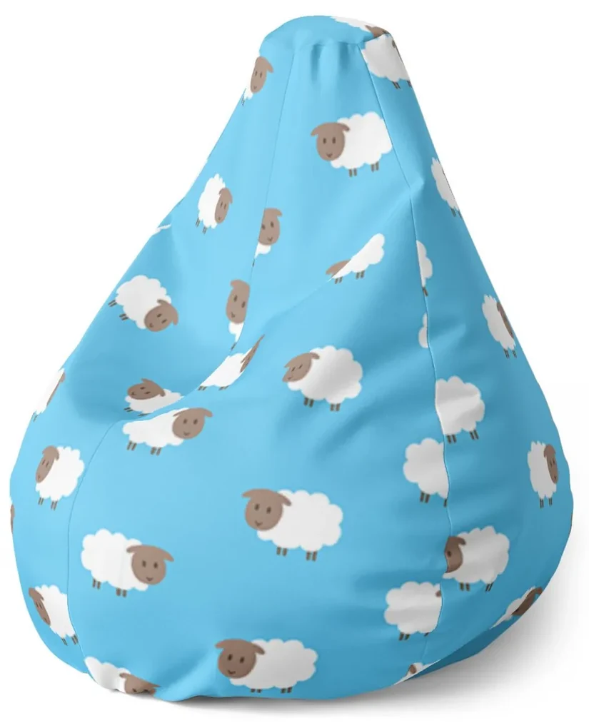Sablio Sedací vak Pear Ovečky - 70 x 95 x 15 cm
