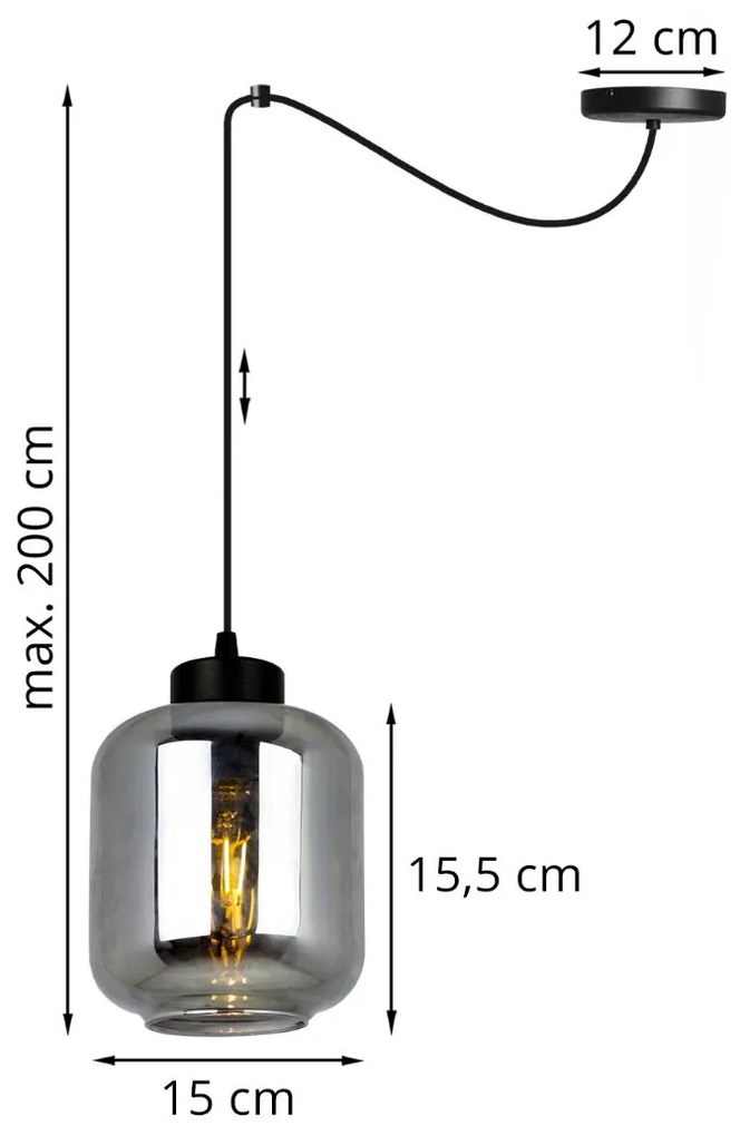 Závesné svietidlo NOVALJA SPIDER, 1x sklenené tienidlo (výber z 3 farieb)