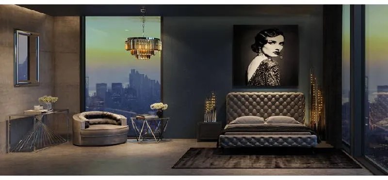 Desire High manželská posteľ 160x200 cm strieborno sivá
