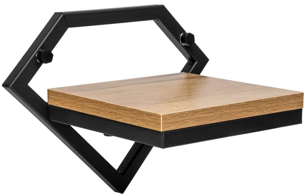 Nástenný stojan na kvety DORON čierna/dub remeselný