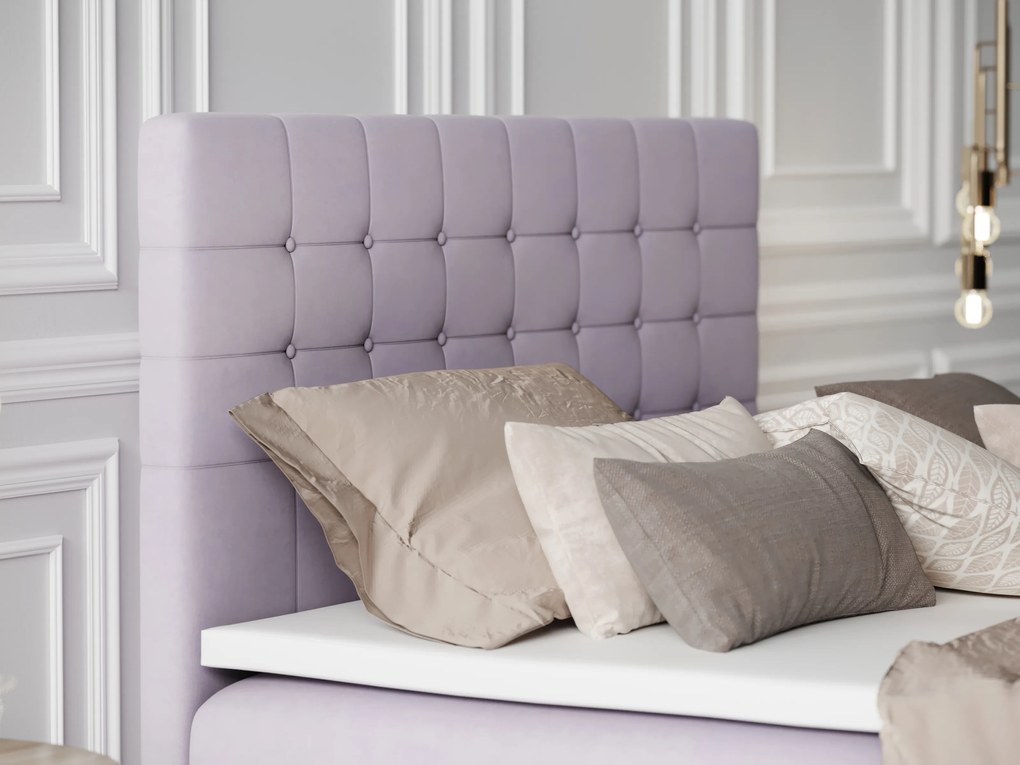 Manželská posteľ Boxspring 140 cm Clady (svetlofialová) (s úložným priestorom). Akcia -20%. Vlastná spoľahlivá doprava až k Vám domov. 1020251