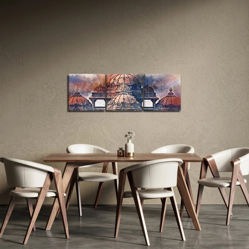Obraz - Akshardham, Nové Dílií, India (s hodinami) (90x30 cm)