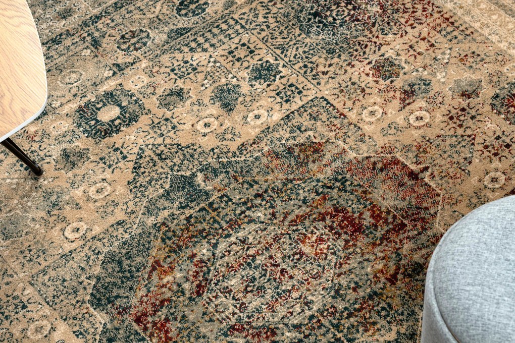 Vlnený koberec OMEGA MAMLUK Rozeta vintage krémová Veľkosť: 170x235 cm