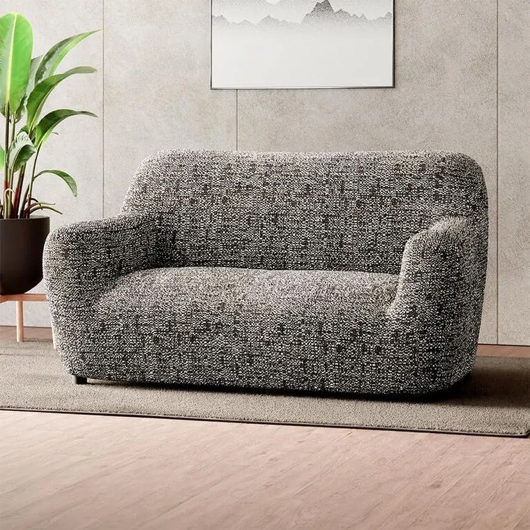Bielastické poťahy GLORIA hnedá dvojkreslo (š. 120 - 160 cm)