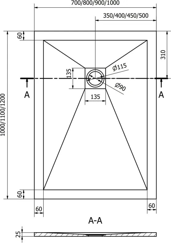 Mexen Stone+ Obdĺžniková kompozitná sprchová vanička 120 x 100 cm, biela - 44101012