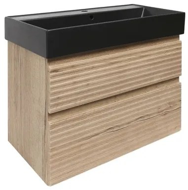 Kúpeľňová skrinka 2 zásuvky s umývadlom Naturel Savona 78x53x44,8 cm dub Halifax mat SAVONA280DHSATC