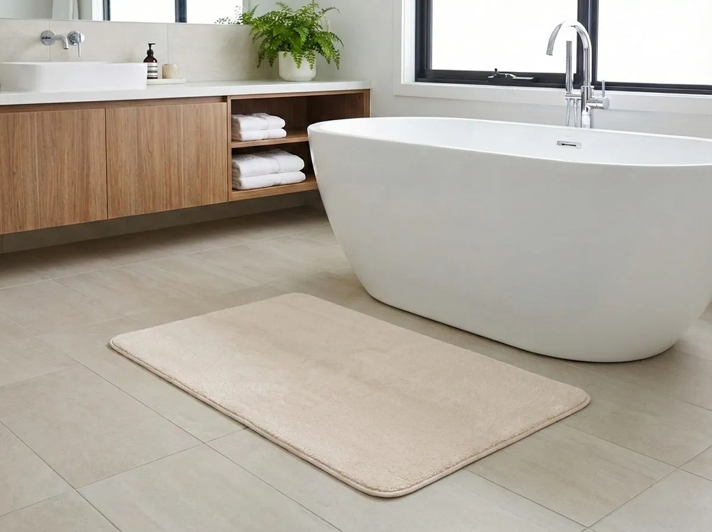 Kúpeľňová predložka TRIVORA 60x100 cm krémová