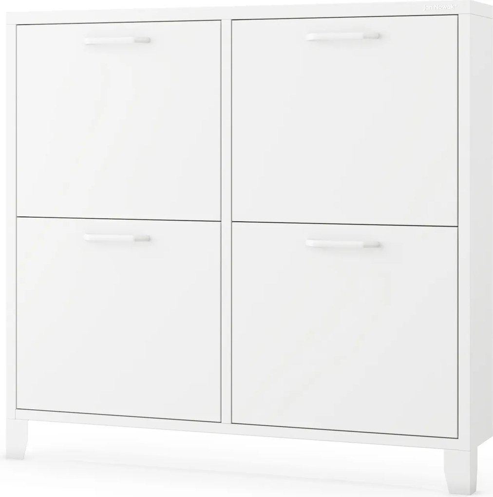 Kovový botník SHIRLEY, 960 x 900 x 170 mm, biely