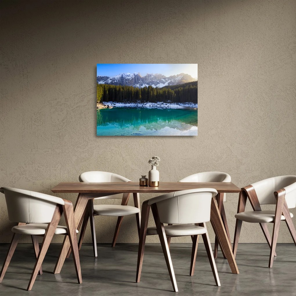 Sklenený obraz - Jazero Karersee (70x50 cm)