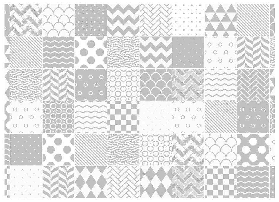 Súprava 60 dekoratívnych samolepiek na stenu Ambinácia Cardiff, 15 x 15 cm