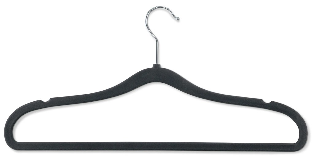 Obzvlášť úzke vešiaky na šaty, 6 ks, čierne