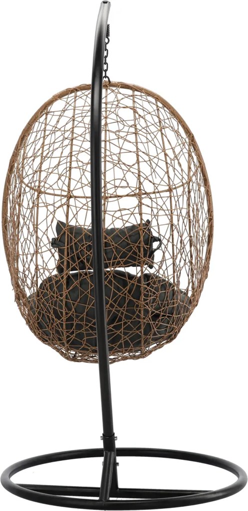 Závesné hojdacie kreslo Token čierne/hnedé