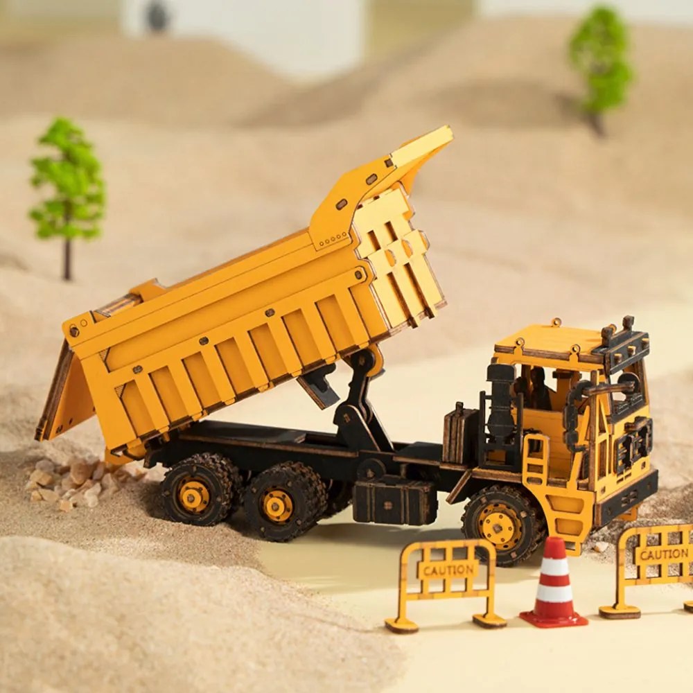 Robotime Rokr 3D dřevěné puzzle Nákladní auto - sklápěč 225 ks