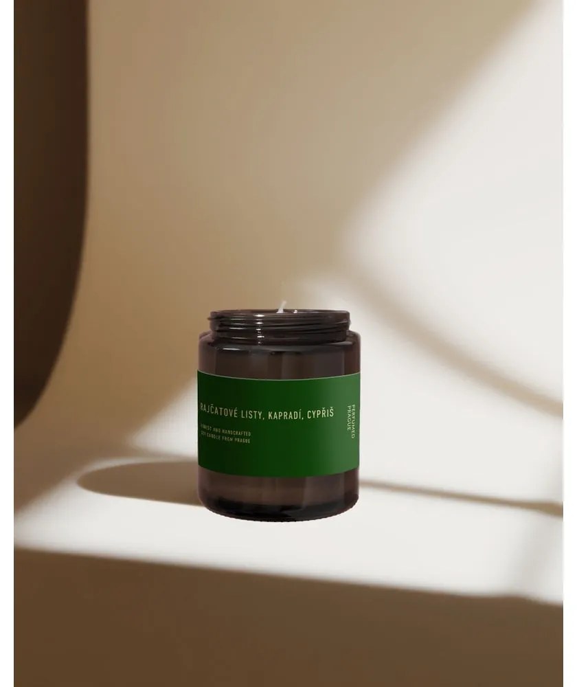 Vonná sójová sviečka #80 Tomato Leaf, Cypress, Fern – Perfumed Prague