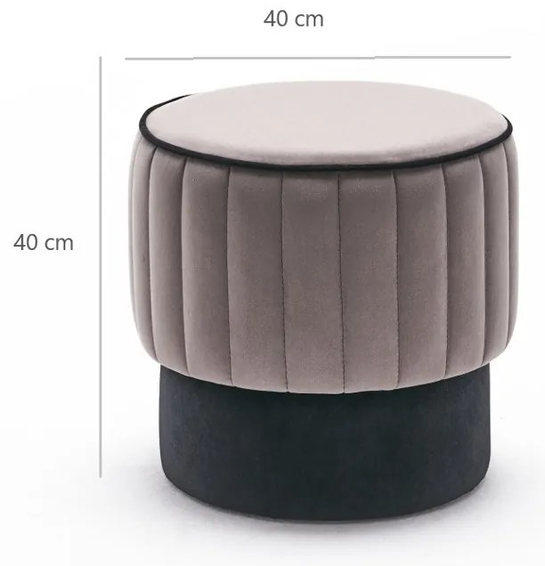 Taburet Rose Puf Grey