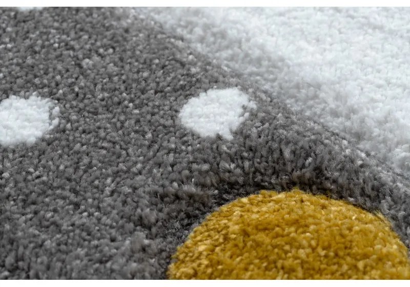 Detský kusový koberec Petit Bunny grey kruh, 140x140 (priemer) kruh, šedá, detská izba, Dywany Łuszczów