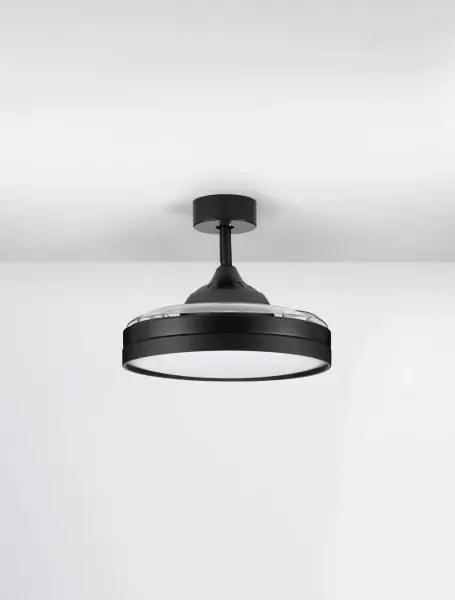 LED čierne moderné stropné svietidlo Nevma s diaľkovým ovládaním