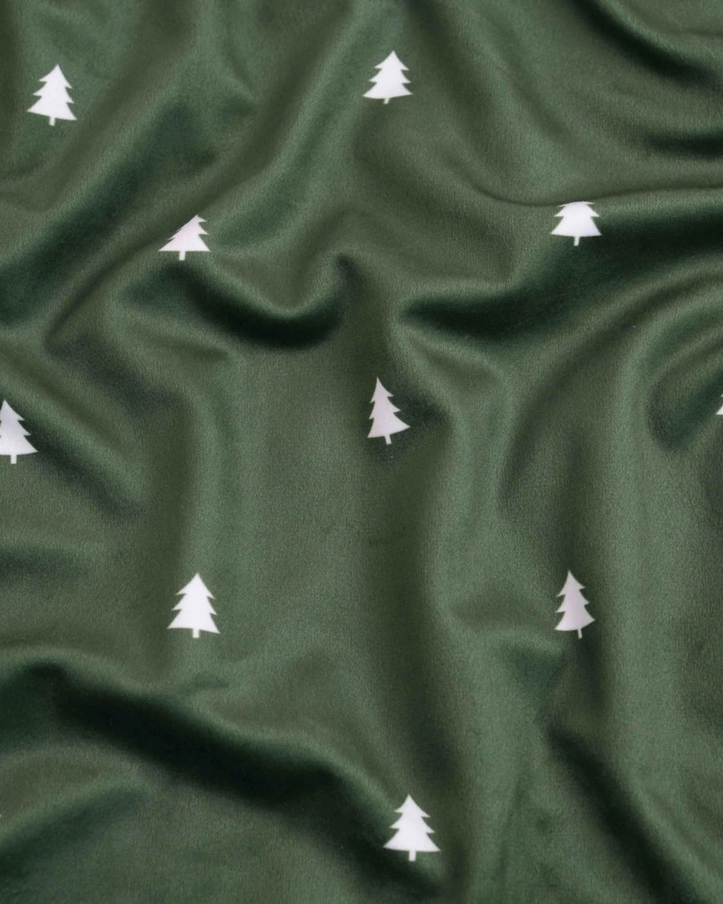 Vianočná obliečka na vankúš Velvet 40 × 40 cm - Vianočná pohoda zelená