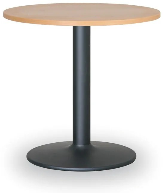 Konferenčný stolík ZEUS II, priemer 60 cm, čierna podnož, buk