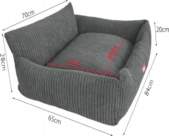 Pelech pre psa / mačku L - Menčester gaučík - tmavá sivá