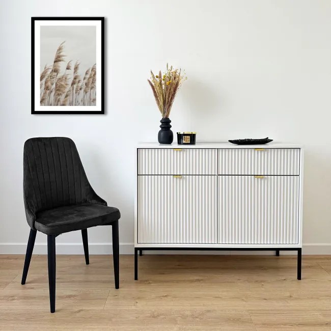 Jedálenská stolička LORIENT zamatová, čierna