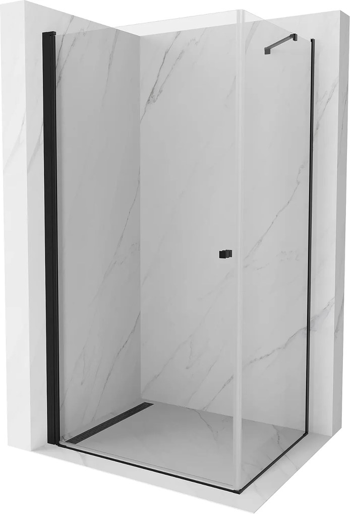 Mexen PRETORIA sprchovací kút 80x120cm, 6mm sklo, čierny profil-číre sklo, 852-080-120-70-00