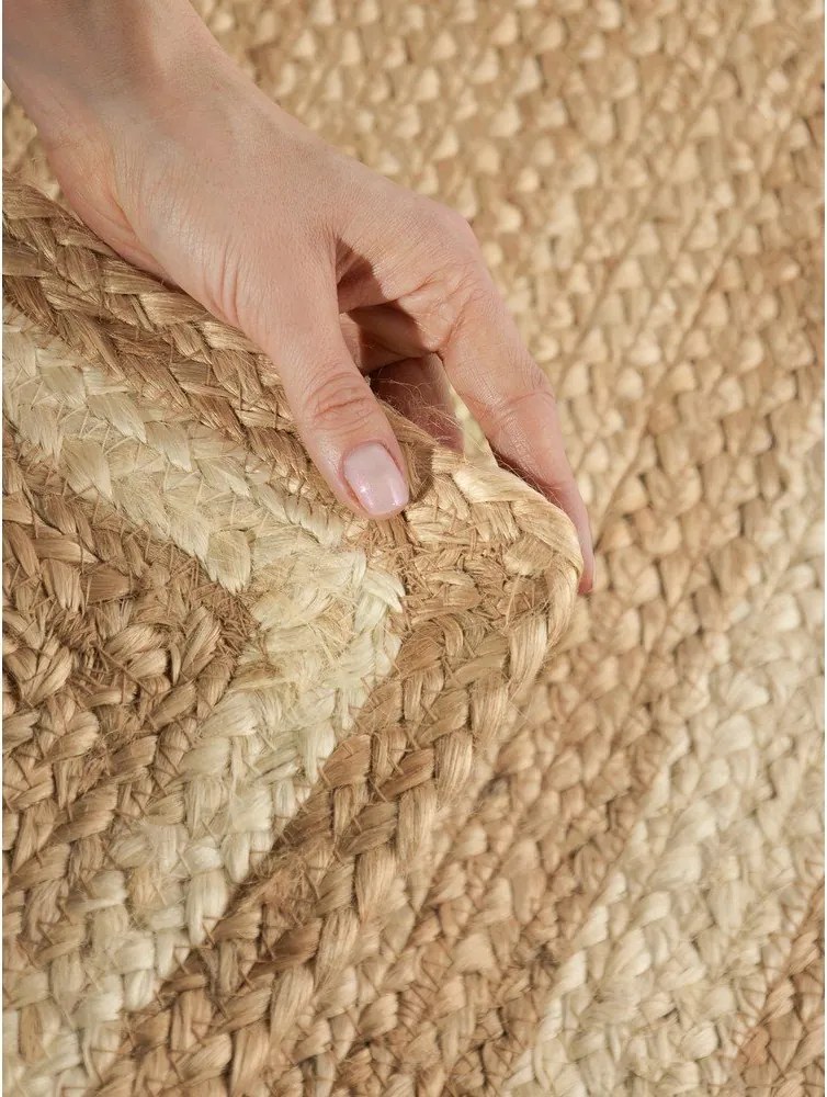 Krémovobiely/v prírodnej farbe obojstranný/ručne tkaný jutový behúň 80x250 cm Looma – Hanse Home