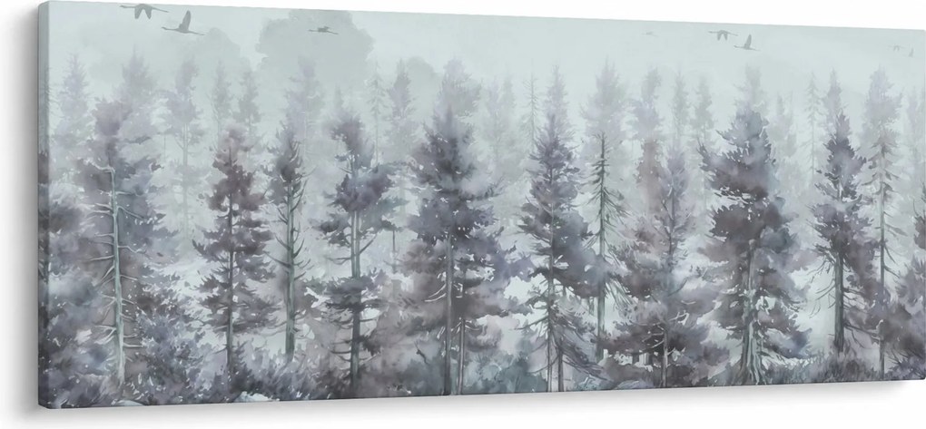 Obraz - Borovicový les II., aquarel (120x50 cm)