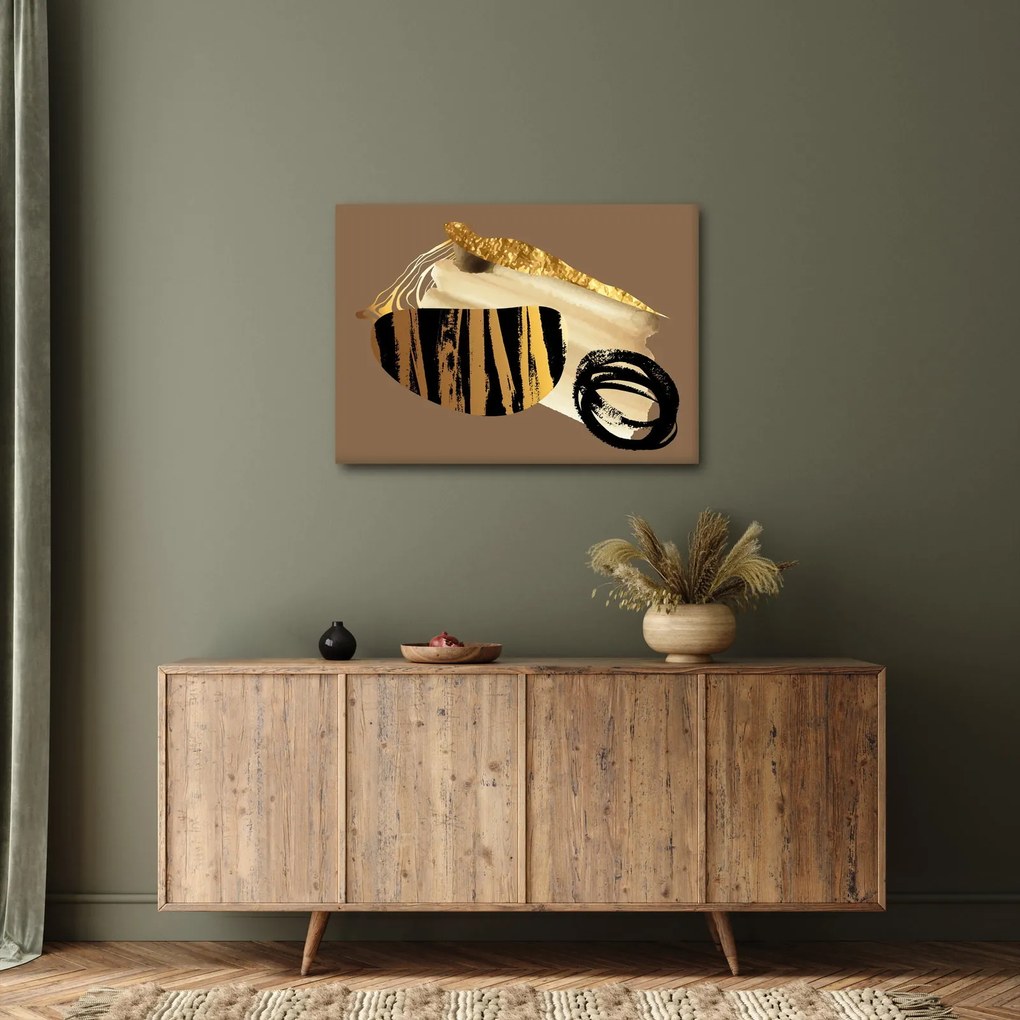 Obraz - Abstrakcia golden brown N⁰2 (70x50 cm)