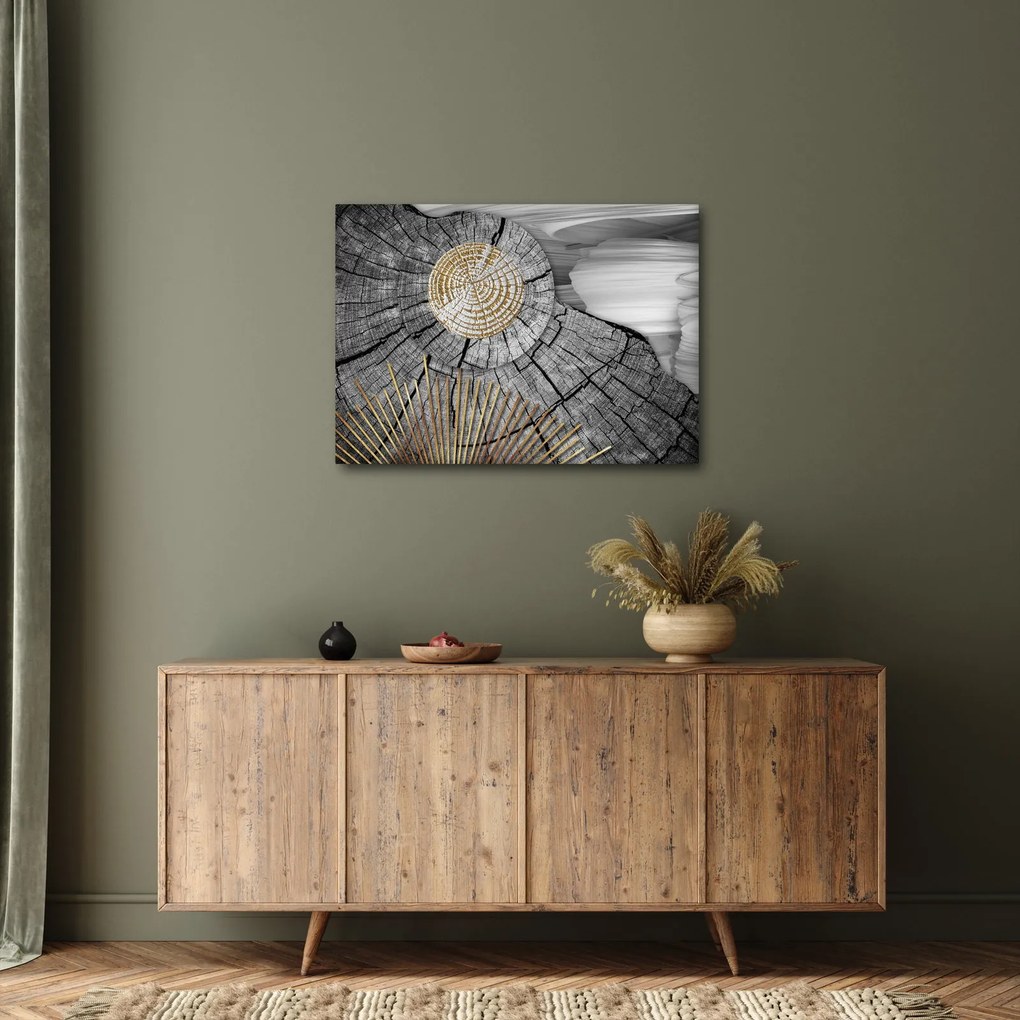 Obraz - Kmeň stromu v koláži (70x50 cm)