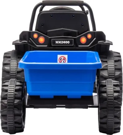 Elektrický traktor s prívesom Farmer modrý