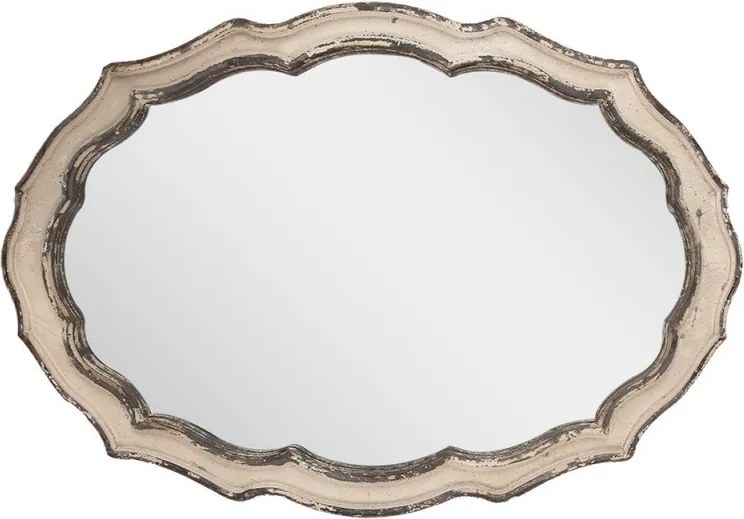 Šedobéžové antik nástenné zrkadlo s odrením Billy - 52*3*75 cm