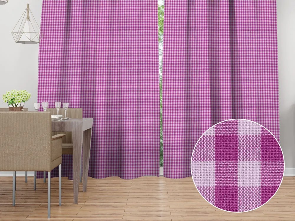Biante Bavlnený záves Olivia OL-020 Fialová kocka malá 140x160 cm