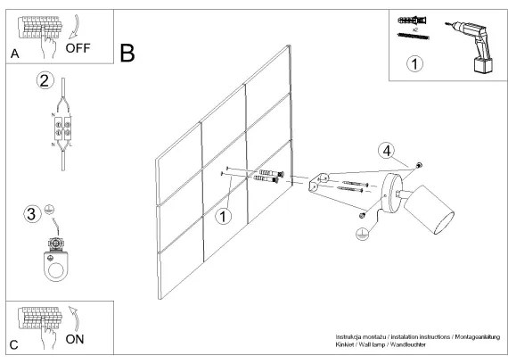 Sollux SL.1126 - Nástenné bodové svietidlo LEMMI 1xGU10/40W/230V čierna