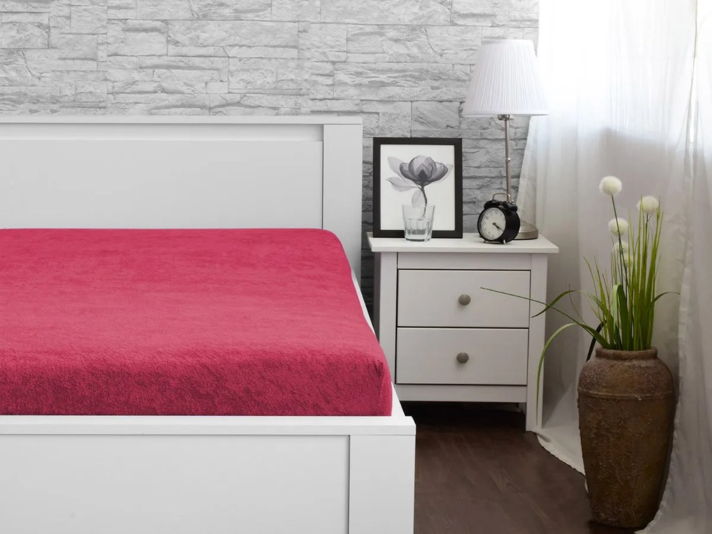 XPOSE® Froté plachta Exclusive - malinová 200x220 cm