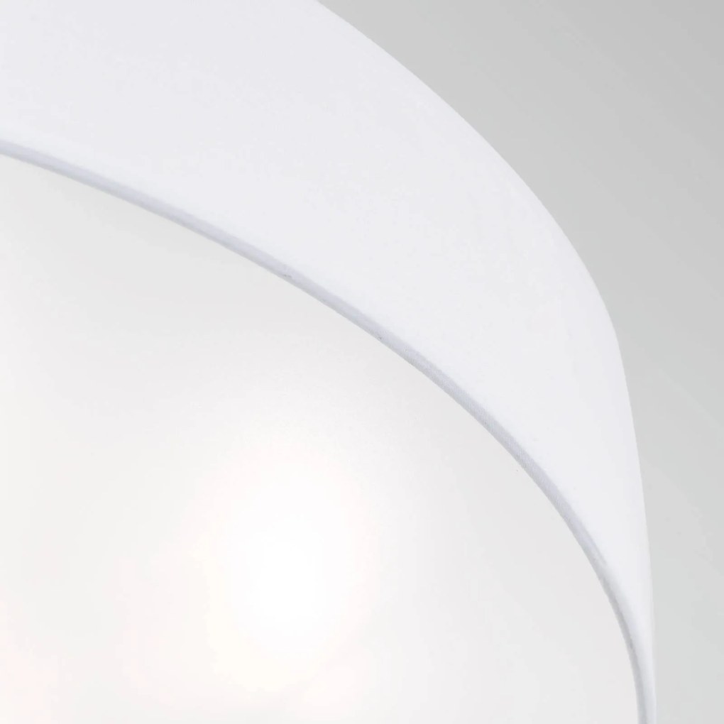 Stropné svietidlo Ufo s ľanovým tienidlom, biela