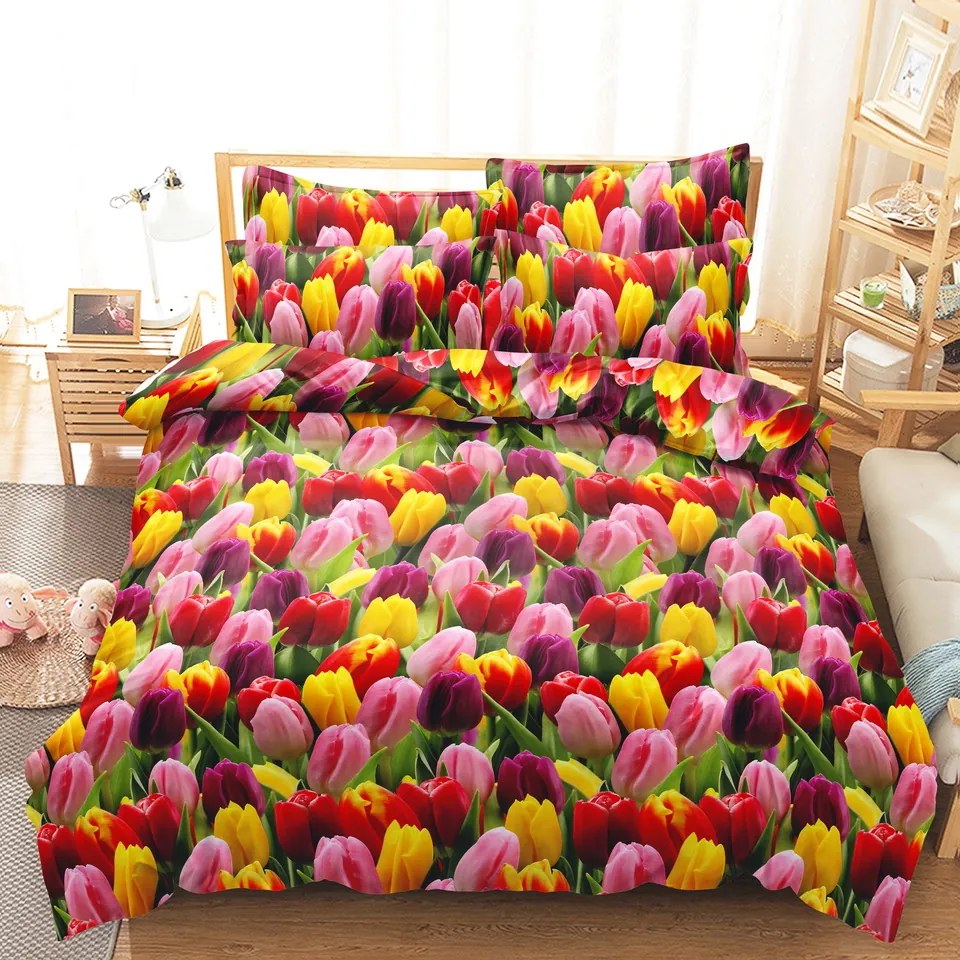 Obliečky z mikrovlákna TULIPÁNY červené