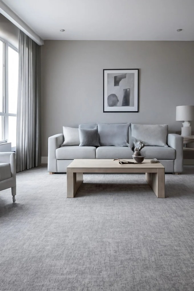 Associated Weavers, Metrážny koberec Batik 90, na mieru, šíře 4m, šedá, filc, obývacia izba