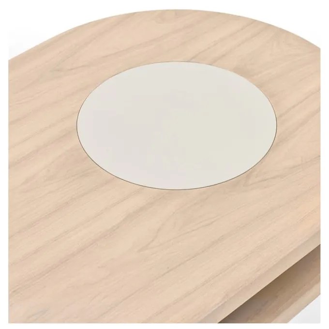 Biely konferenčný stolík v dekore jaseňa 120x50 cm Nori - Teulat
