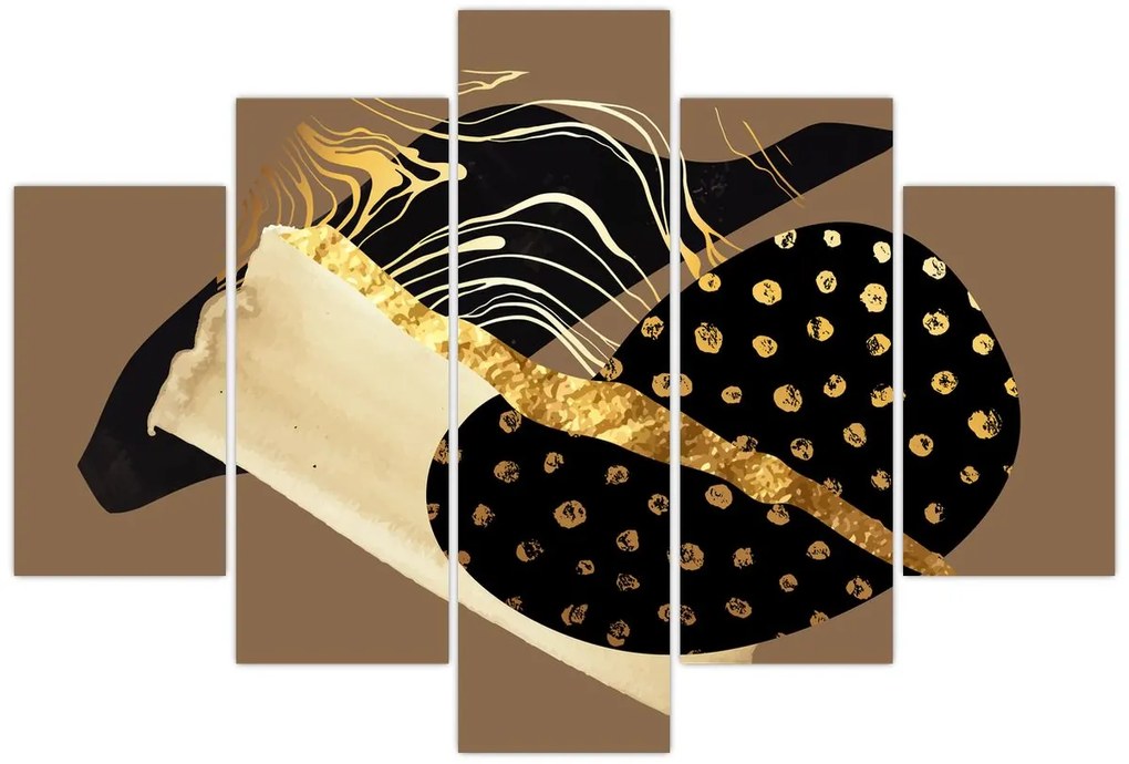 Obraz - Abstrakcia golden brown N⁰1 (150x105 cm)