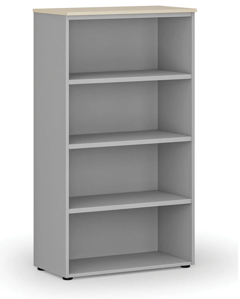 Kancelársky regál PRIMO GRAY, 800 x 420 x 1434 mm, sivá/breza