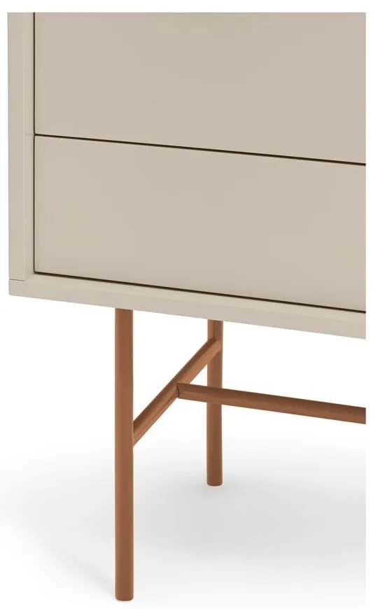 Nízka komoda s posuvnými dverami v béžovo-tehlovej farbe140x91 cm Nube – Teulat