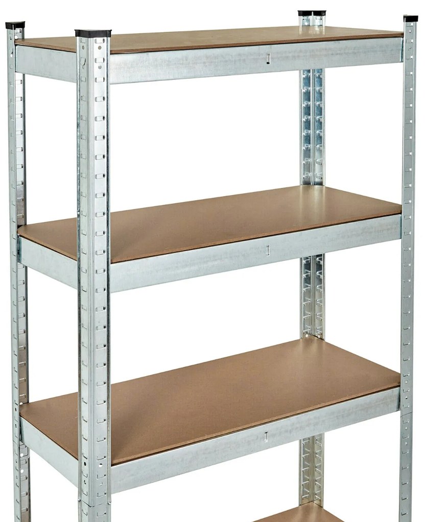 ModernHome Úložný regál 180x90x30 cm, 5 políc, pozinkovaná oceľ, 875 kg ModernHome